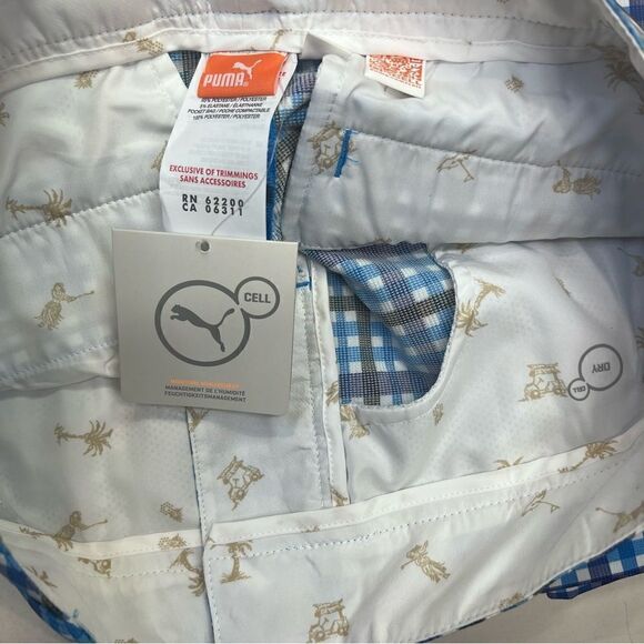 Puma Dry Cell Golf Tech Blue Plaid Golf Shorts Women's NWT Sz 4 - Picture 6 of 7